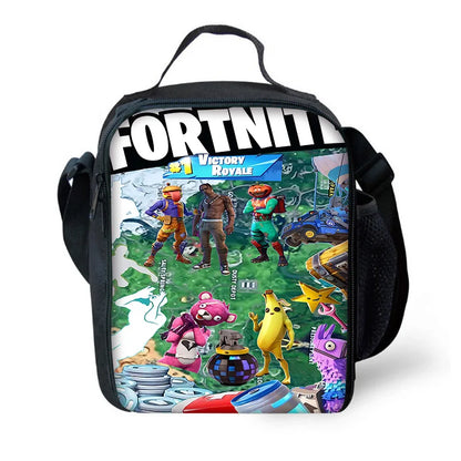 Kinder-Rucksack-Set im angesagten Gaming-Design mit Lunchbag und Federmäppchen, große Kapazität, Schultaschen für Jungen und Mädchen, ideales Geschenk F-FortniteS