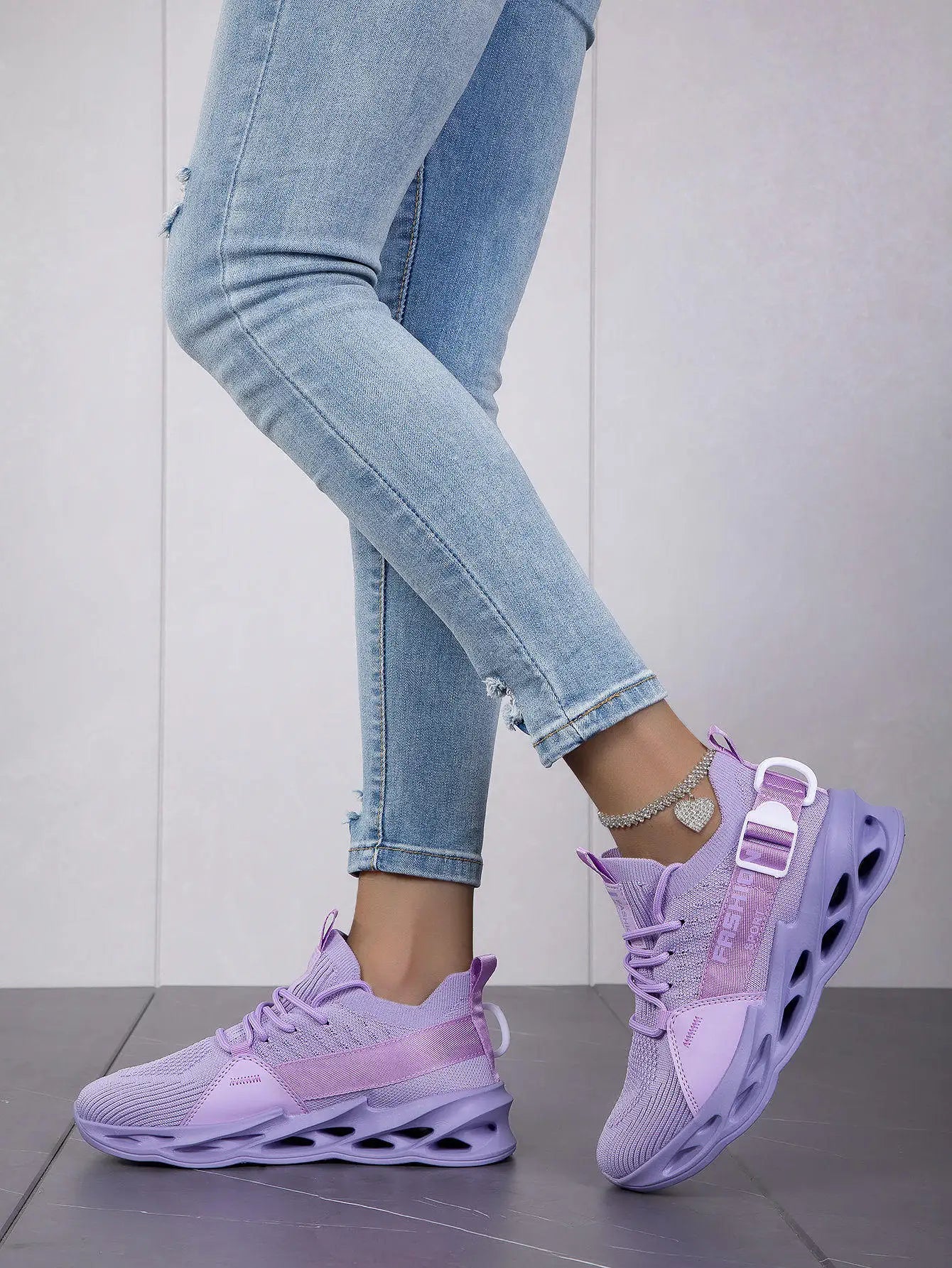 Modieuze paarse casual sneakers in de aanbieding voor dames en heren – Blade hardloopschoenen, grote maat 48, lichte ademende sportschoenen voor heren, mesh sneaker