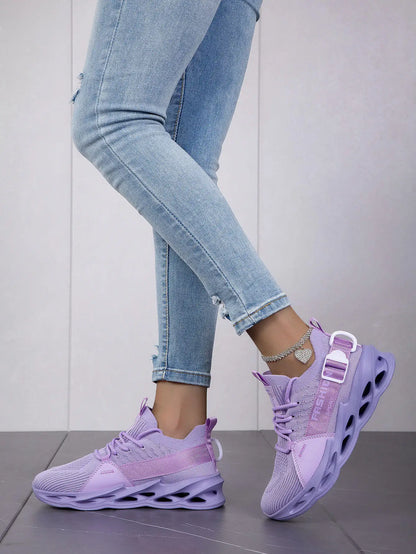 Modieuze paarse casual sneakers in de aanbieding voor dames en heren – Blade hardloopschoenen, grote maat 48, lichte ademende sportschoenen voor heren, mesh sneaker