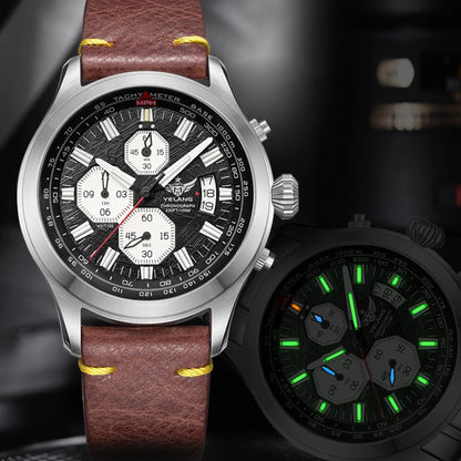 YELANG V1029S Men's Quartz Watch 42mm Japan OS10 Movement T100 Luminous 100M Waterproof Sports Military Style Watches Sapphire