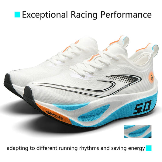 Unisex 2025 Full Carbon Plate Running Shoes Professional Marathon Racing Lightweight Bounce Cushion Breathable Sports Sneakers