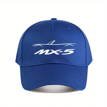 Casquette de baseball MX5 NA pour hommes et femmes - Casquette élégante en polyester noir avec logo blanc, résistante, idéale pour la pêche en plein air et les tenues décontractées