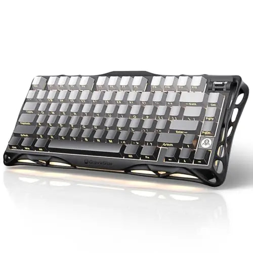 GravaStar Mercury K1 75% Wireless Mechanical Gaming Keyboard, Aluminum Alloy Exoskeleton Design, RGB Backlit, Hot-Swap Socket