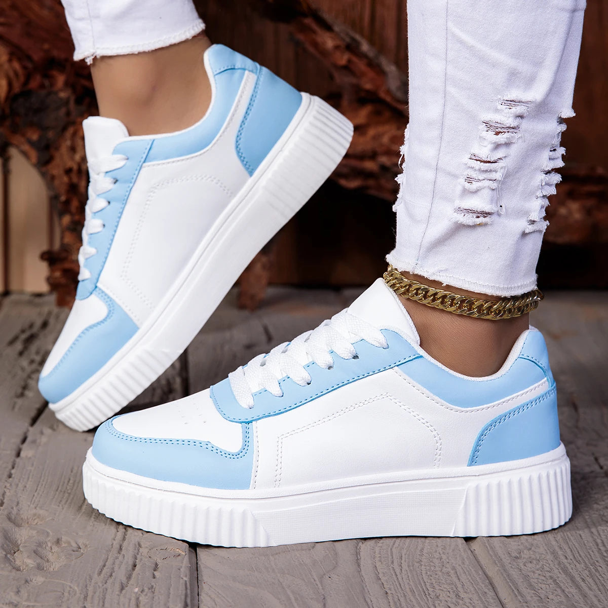 ZERJER Baskets unisexes, nouvelle collection, grandes tailles, chaussures de sport rétro classiques pour hommes, chaussures de skate, chaussures de tennis blanches à semelle épaisse, couleur unie
