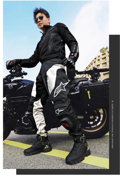 Bottes de moto professionnelles pour hommes, chaussures de course tout-terrain, équipement de moto urbaine, en cuir microfibre ultra-fin