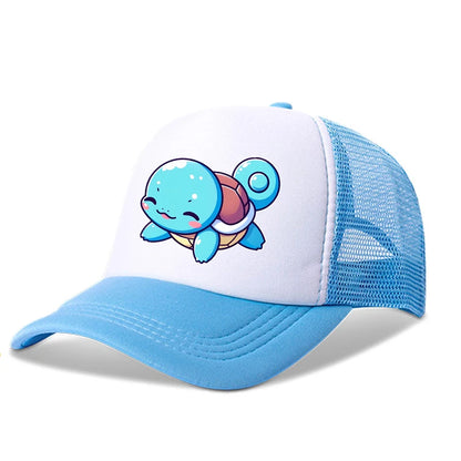 Kawaii Pikachu a Squirtle – baseballová čepice s motivem Pokémonů, kreslená postavička, pro děti i dospělé, sluneční čepice, roztomilá čepice s kšiltem pro chlapce i dívky, outdoorová čepice, letní čepice pro tatínky