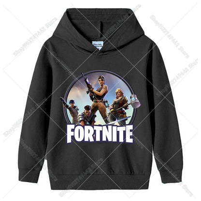 Lasten Fortnite-huppari syksyyn, ohut hupullinen collegepaita pojille ja tytöille, pitkähihainen pusero, urheilu- ja vapaa-ajan lastenvaate