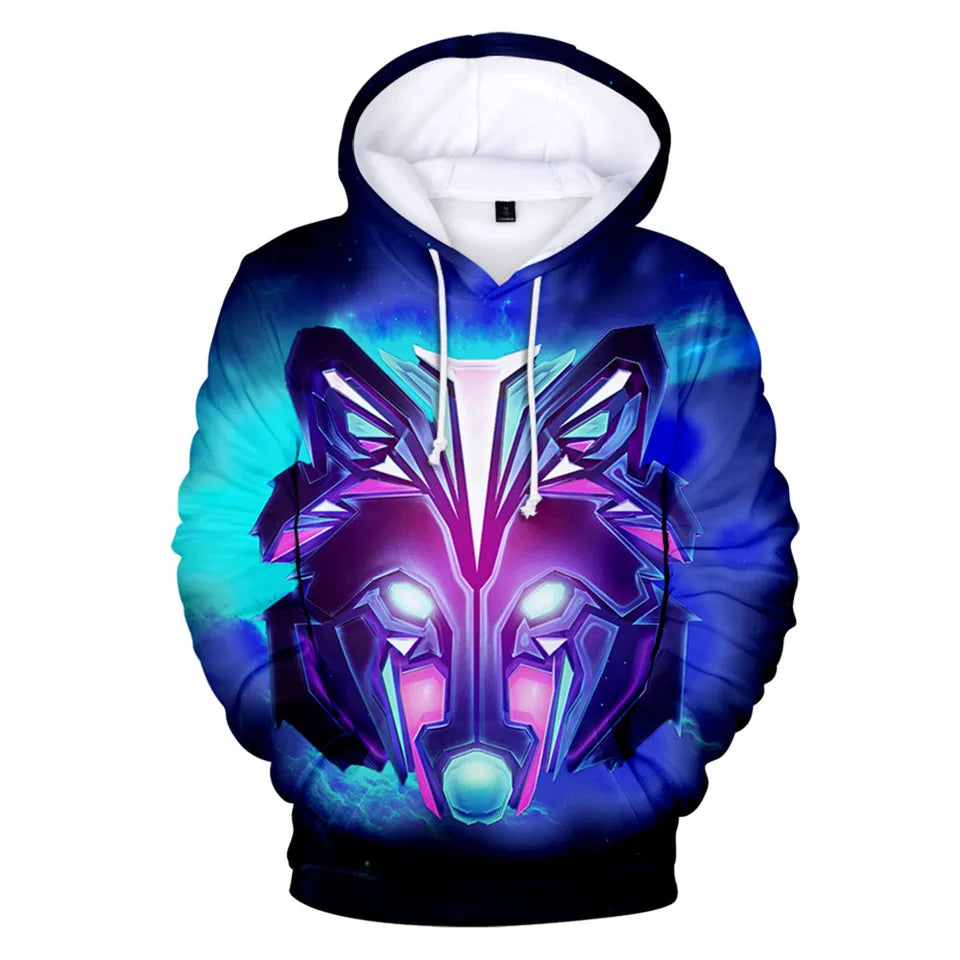Cool Space Galaxy Wolf Hoodie Hoodies Men Bright Wolf Fashion Handsome Wolf Hoodies Spring Autumn Pullovers Sweatshirts Sweat