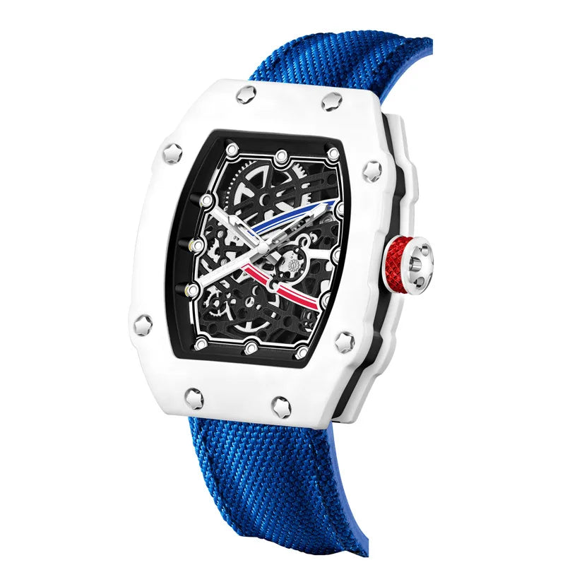 Nuevo reloj de cuarzo para hombre ultrafino con caja en forma de barril, elegante y superventas, reloj de lujo de marca para hombre