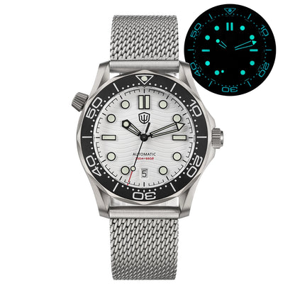 Watchdives WD007 V2 39mm Titanium Dive Watch PT5000 Automatic Movement Luminous 200m Waterproof Domed Bubble Sapphire Watches