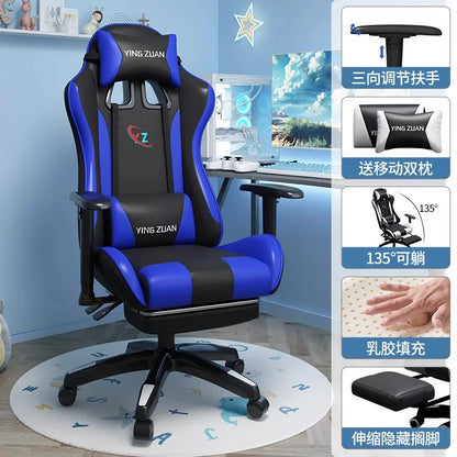 Gamingstol Datorstol Bekväm fällbar stol för gaming och LIVE Studenthem Hemmasittande ergonomi