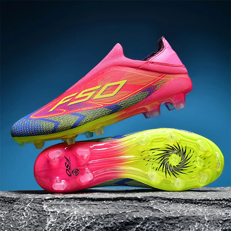 Nouveaux hommes chaussures de Football Match intérieur vente chaude bottes de Football en plein air crampons d'herbe baskets de Futsal montantes antidérapantes de haute qualité