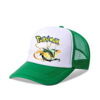 Pokémonová baseballová čepice Pikachu Charizard Gengar kreslená postavička čepice s kšiltem pro děti i dospělé letní outdoorová sportovní čepice pro chlapce ležérní módní čepice dárek