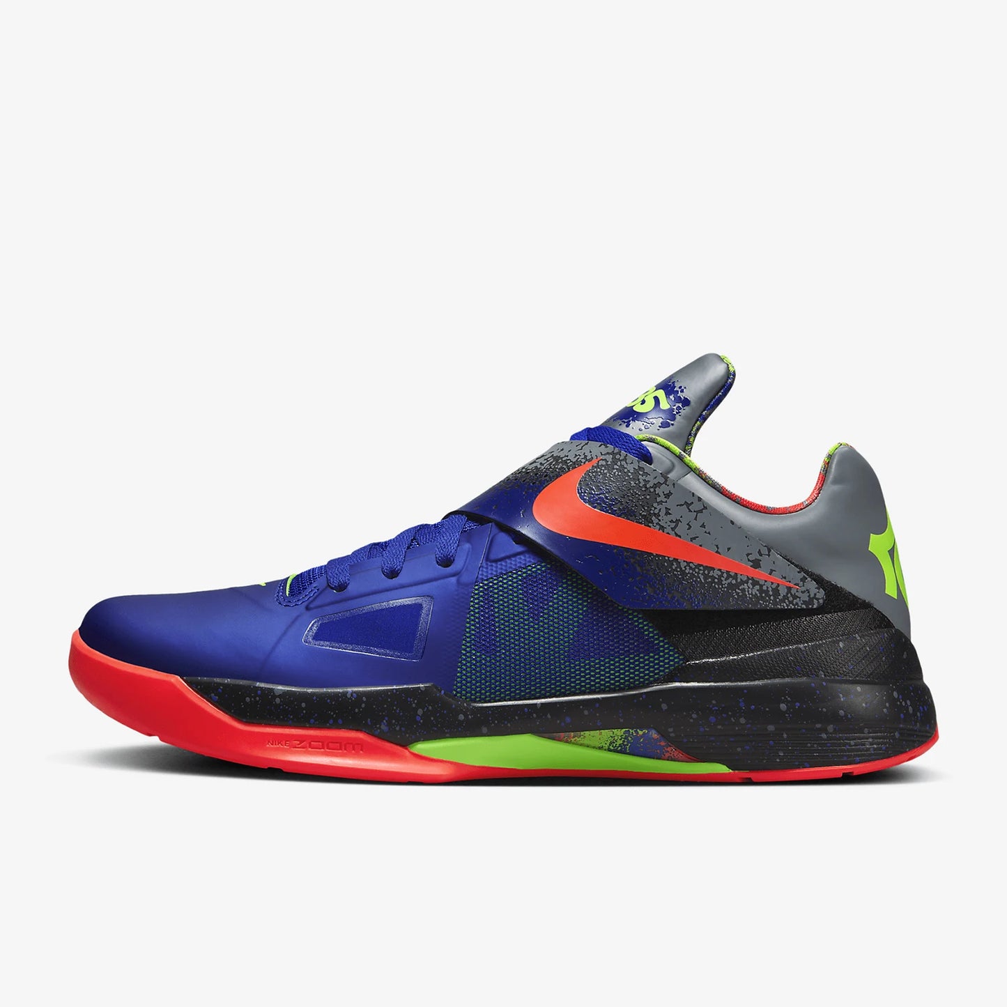 Nike KD 4 NERF genuínos, ténis de basquetebol masculinos de cano baixo, práticos e com amortecimento de impacto, FQ8180-400