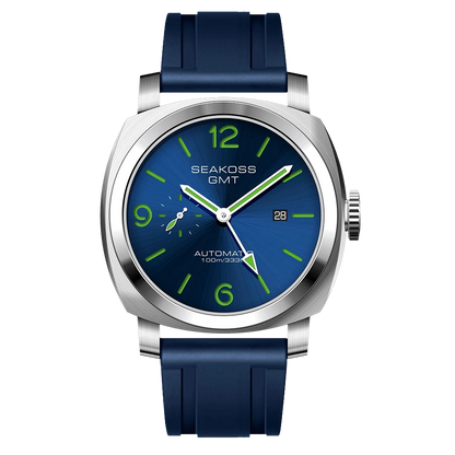 SEAKOSS GMT Men‘s Diving Automatic Mechanical Watches Seagull ST2557 Movement 316L Super Luminous Calendar 10Bar Reloj Homber