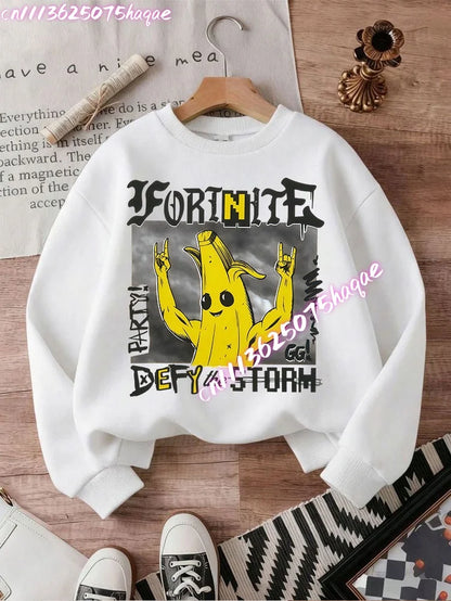 Nuove felpe Fortnite per bambini con cappuccio, stampa personaggi cartoon del gioco, top casual autunnali, abbigliamento invernale per bambini e neonati maschi