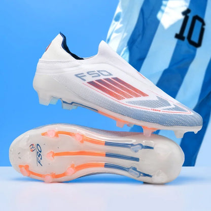 Nouvelles chaussures de football pour hommes, bottes de football confortables pour l'entraînement et les matchs en extérieur, crampons antidérapants et respirants, pour garçons et adultes, à longues pointes.