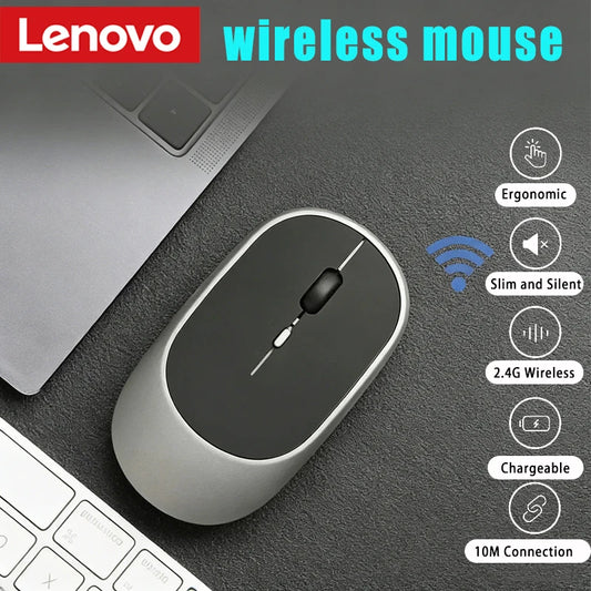 Lenovo Wireless Mouse USB Rechargeable Ergonomic Adjustable DPI Office Silent 2.4G Bluetooth Optical Electric Mouses Game Office