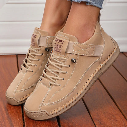 Handmade Leather Women Loafers Casual Comfortable Soft Soled High-quality Motorcycle Boots Fashionable British Tennis Nude Boots