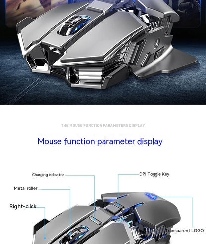 AULA mouse Multifunctional Gaming Side Keys Mouse Rechargeable Mecha style Mice 2.4 G Wireless Ergonomics Dpi adjustable Gamer