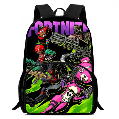 Kinder-Rucksack-Set im angesagten Gaming-Design mit Lunchbag und Federmäppchen, große Kapazität, Schultaschen für Jungen und Mädchen, ideales Geschenk F-FortniteS