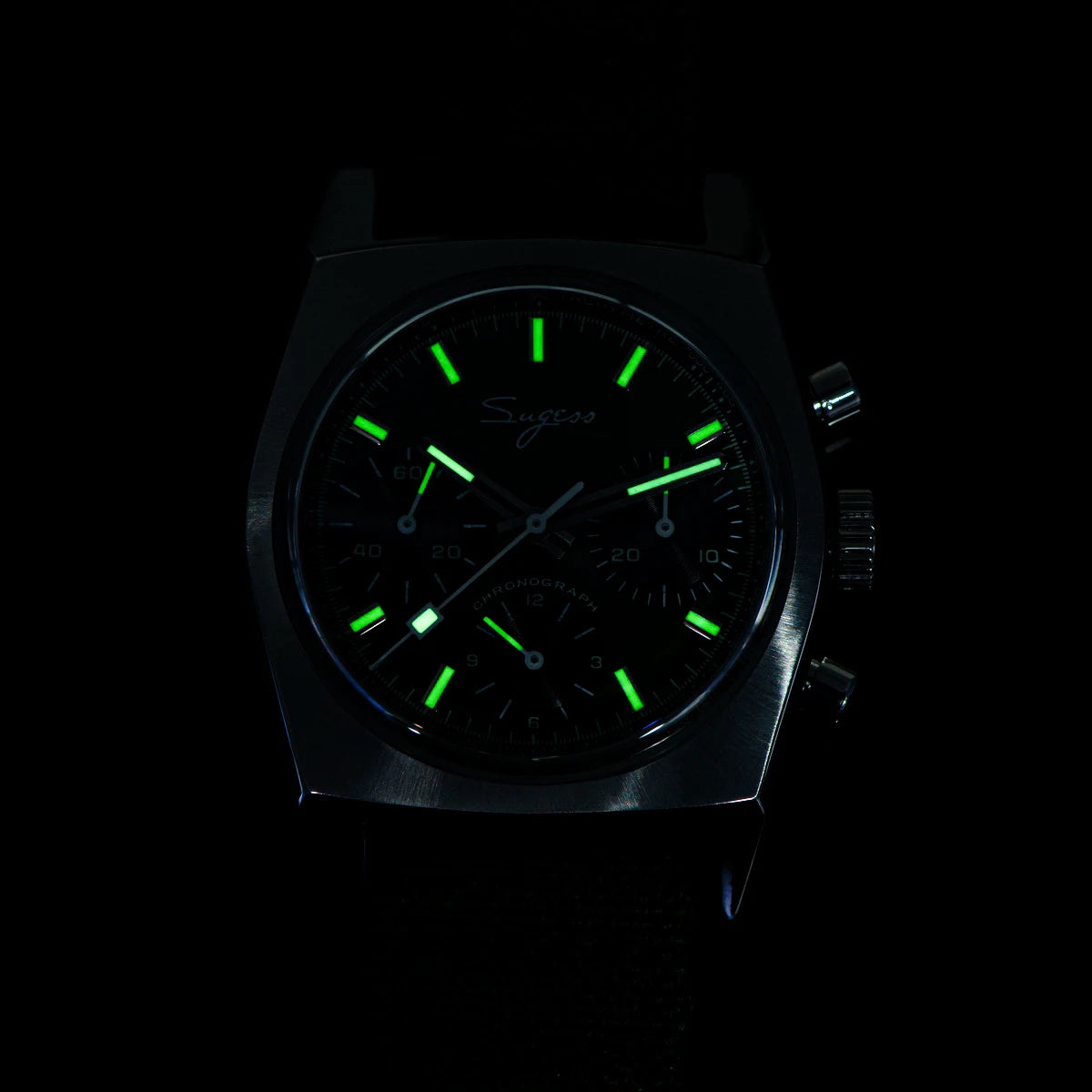 Sugess S419 Series 37mm Original Swanneck Movement Chronograph Master Mens Watch Mechanical Wristwatch Dome Sapphire Crystal New