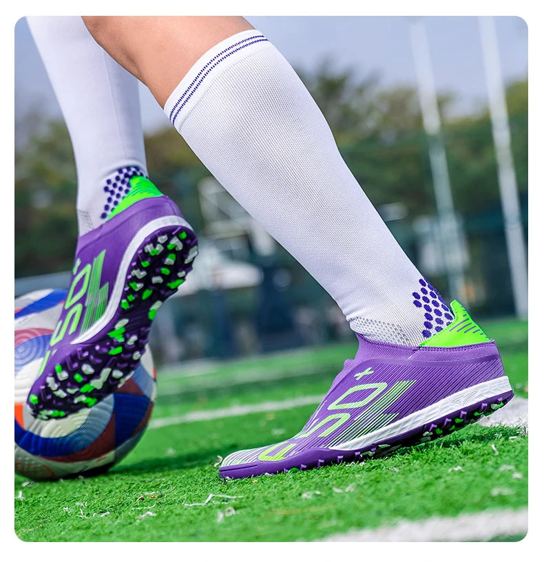 Nouvelles chaussures de football pour hommes, baskets antidérapantes, chaussures d'entraînement, bottes de football très vendues, crampons légers de haute qualité pour matchs sur gazon, mi-hautes pour l'extérieur