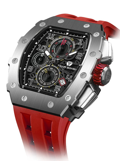 Orologio da uomo TSAR BOMBA New TB8204, cronografo al quarzo giapponese, impermeabile 50M, stile sportivo fashion, orologio da polso di lusso, regalo da uomo