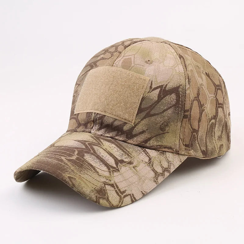 1 pz. Cappellini da baseball mimetici tattici da outdoor per soldati, da combattimento e paintball, cappellino regolabile, cappellini estivi con chiusura a scatto per uomo e donna