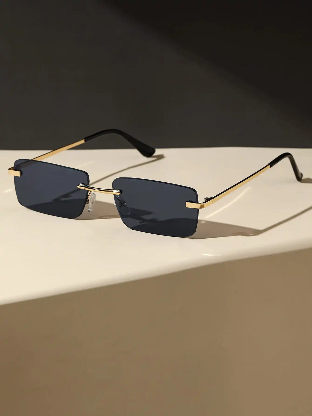 1/2PCS Unisex Metal Square Frame Fashio Rimless Sunglasses For Outdoor Beach Party