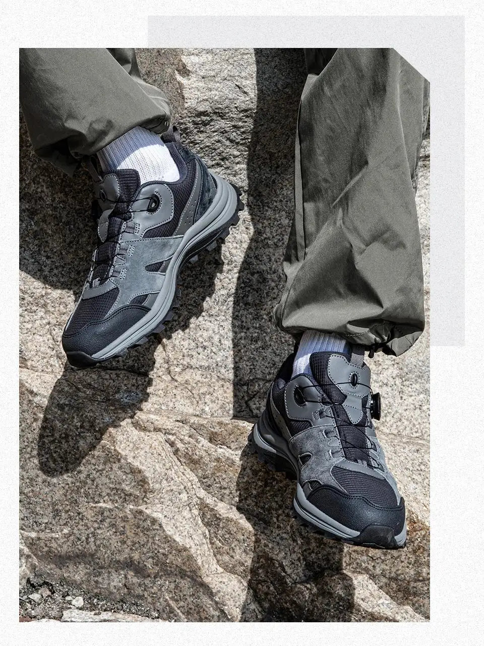 Baasploa Men Hiking Shoes Non-Slip Wear Resistant Outdoor Climbing Walking Shoes for Men Comfort Inner Cotton Outdoor Sneakers