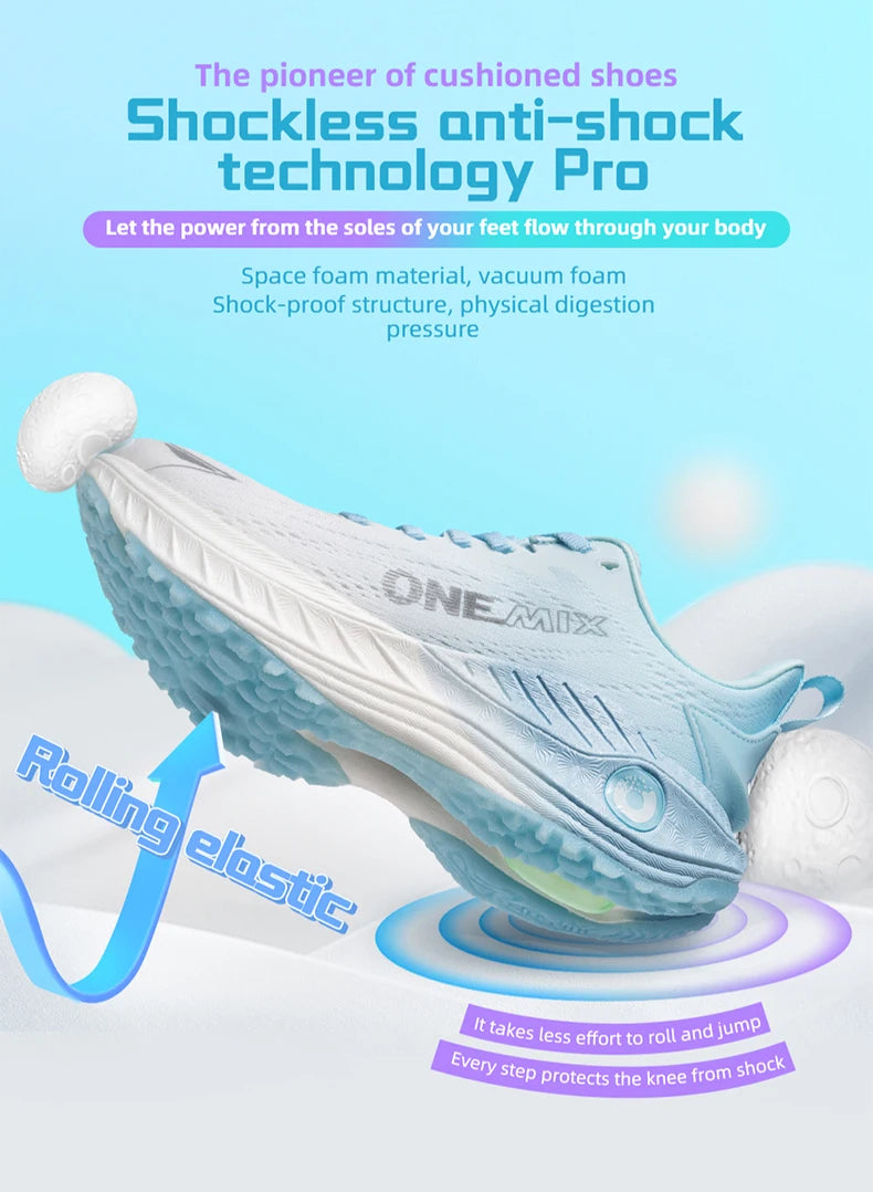 O-Resilio Running Shoes Men Cushion Stability Outdoor Sports Casual Mesh  Lace-up Lightweight Gym Jogging Sneakers