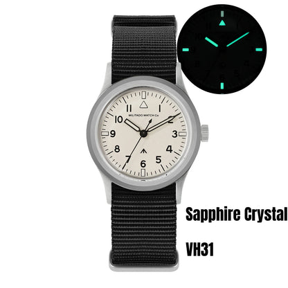 Militado ML14 Quartz Watch VH31 Movement Bubble Sapphire Crystal Vintage Watch 100m Waterproof BGW9 C3 Luminous Watch