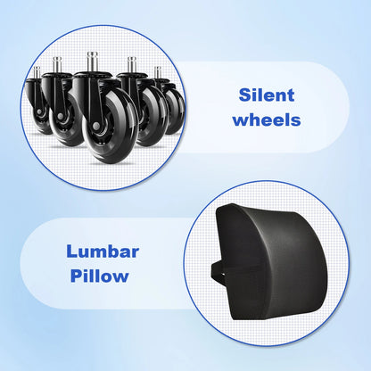 AUTHMIC Ergonomic Office Chair Mesh Back Lumbar Support Flip-Up Armrests Reclining Adjustable Height for Home Office Desk Work