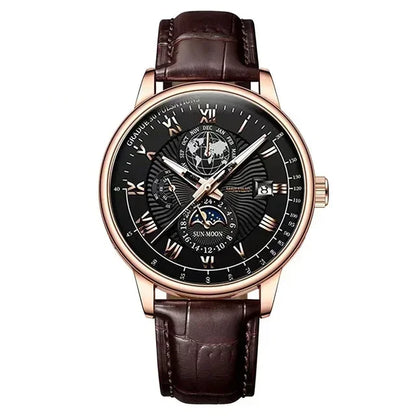 2026 New Luxury Men's Sport Watch Fashion Top Waterproof Luminous Leather Date Quartz Wristwatch Man's Clock