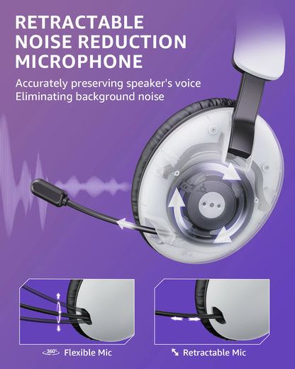 Acinaci BL500 Gaming Headset 2.4G with Noise-Canceling Mic 30-Hour Life,for PC PS4 PS5