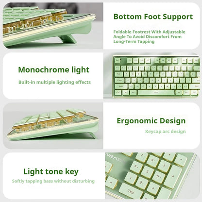 EWEADN V3 kabelgebundene leise Büro- & Gaming-Tastatur, Folientasten-Design, ergonomisch, für Windows/Laptop/PC/Desktop, E-Sports-Zubehör