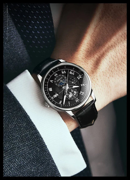 2026 New Luxury Men's Sport Watch Fashion Top Waterproof Luminous Leather Date Quartz Wristwatch Man's Clock