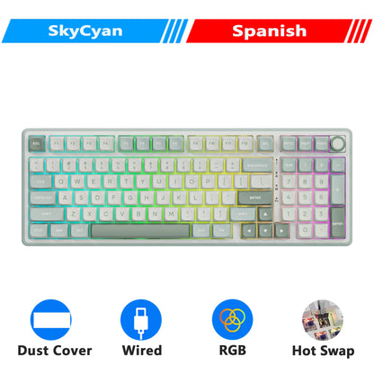 RK ROYAL KLUDGE R98Pro Gasket Wired Mechanical Keyboard 98 Keys RGB Hot-swappable Pluggable Button Gamer Keyboard PBT Keycaps