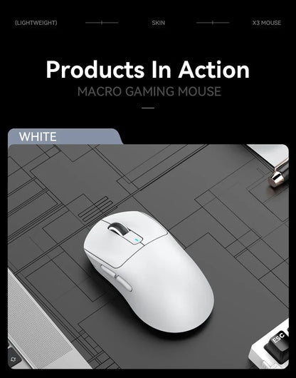 ATTACK SHARK X3 Ultra-Light Wireless Mouse - Tri-Mode 2.4G/BT/Wired, PAW3395 26000DPI, 55g, Macro, for Gaming/Xbox/PS/PC/Mac