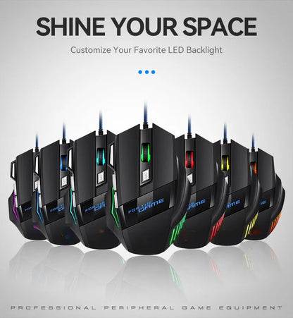 G6 USB Wired Gaming Mouse 7 Buttons with Scroll Wheel 5500DPI Adjustable Optical Ergonomic E-sports Mice for Laptop PC Xiaomi