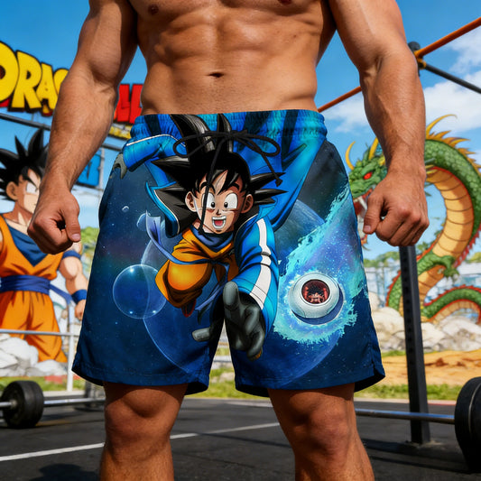 2026 Summer Dragon Ball Young Goku Printed Shorts Men Retro Classic Oversized Breathable Fitness Streetwear Unisex Adult & Kids