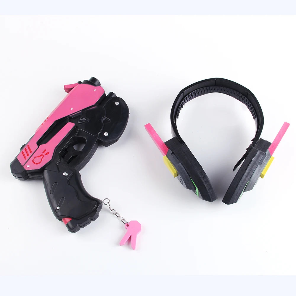 Overwatch D.Va Ohrhörer-Pistole Hana Song DVA Waffe Pistole Cosplay-Requisiten Weihnachts- Halloween-Partyspielzeug Cosplay-Accessoires