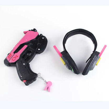 Overwatch D.Va Ohrhörer-Pistole Hana Song DVA Waffe Pistole Cosplay-Requisiten Weihnachts- Halloween-Partyspielzeug Cosplay-Accessoires