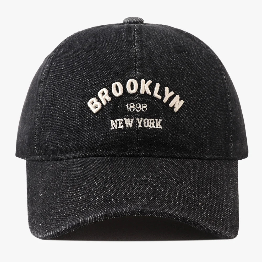 Gorra de visera de denim vintage, gorra de béisbol de moda de estilo vaquero, gorra unisex con letras bordadas, gorras snapback de hip hop, gorra molona