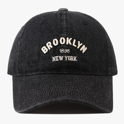 Gorra de visera de denim vintage, gorra de béisbol de moda de estilo vaquero, gorra unisex con letras bordadas, gorras snapback de hip hop, gorra molona