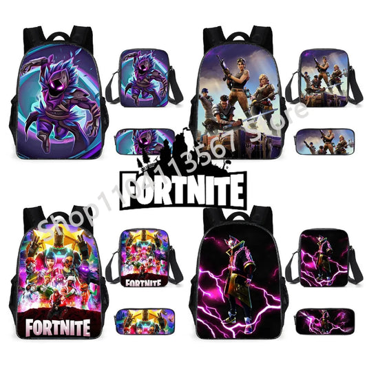 3Pcs/Sets Fortnite School Bags for Boys Girls Cartoon Battle Royale Game Book Bags Sets Games Backpacks School Gifts
