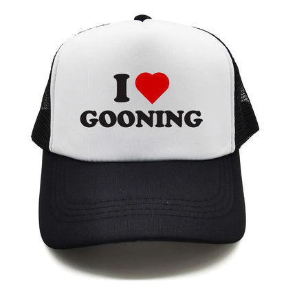 Funny I Love Gooning Baseball Caps Cool Summer Men Mesh Net Hat Humor Trucker Cap Unisex Outdoor Mesh Net Caps MZ-080