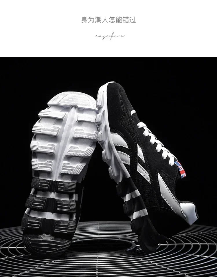 Brand Trend størrelse 46 47 48 slidstærke fitness-sneakers til mænd med støddæmpning, tyk sål og åndbare udendørs løbesko til mænd