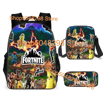 Astuccio grande in canvas kawaii per penne e matite, per ragazzi e ragazze, stampa Fortnite, articoli scolastici, cancelleria, regalo di compleanno per adolescenti